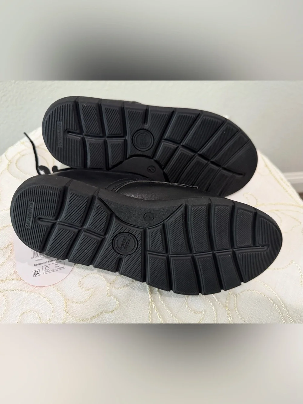 wonder nation Boys' Black Lace-Up Dress Shoes